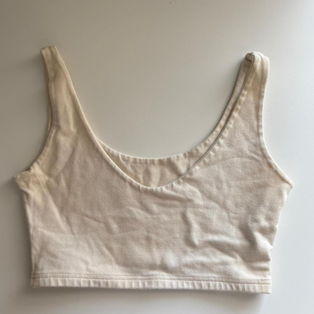 Cream Cropped Tank Top